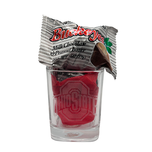 OSU Shot Glass w/2 Buckeyes - 3639